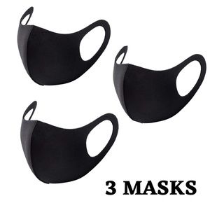 Set of 3 - Black Polyurethane Face Mask/Covers